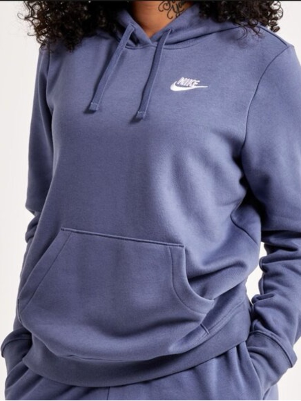 Nike Sportswear Club Fleece Pullover Hoodie Women's Small Indigo Blue